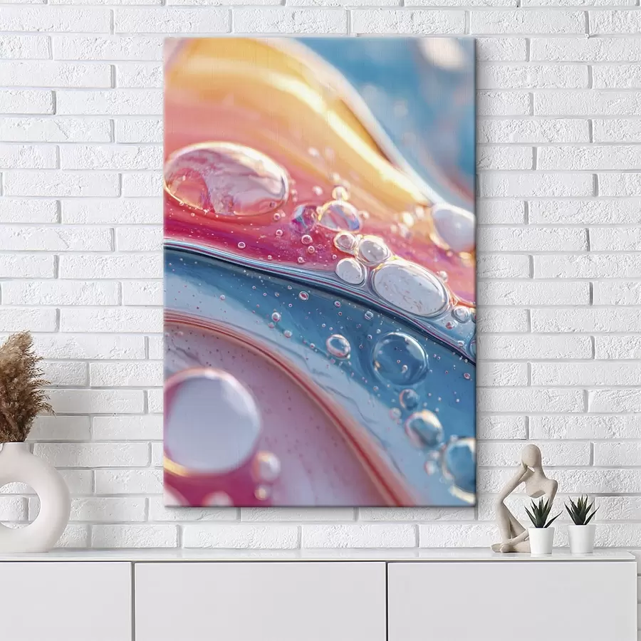  Schilderijen veelkleurige golven met bubbels s45707