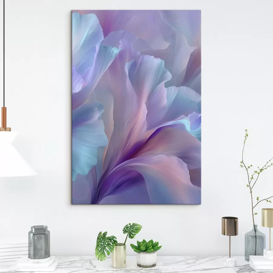  Peintures une fleur fantaisiste délicate aux pétales dans les tons violet, bleu et rose. s45711