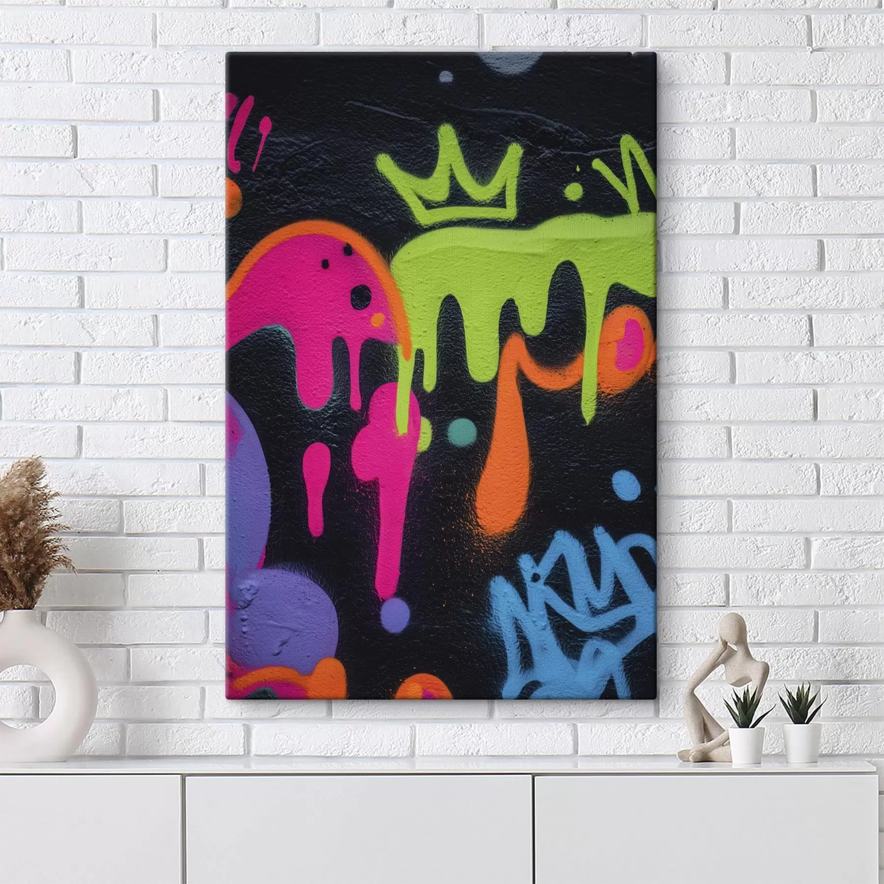  Peintures graffiti lumineux sur fond sombre s45716