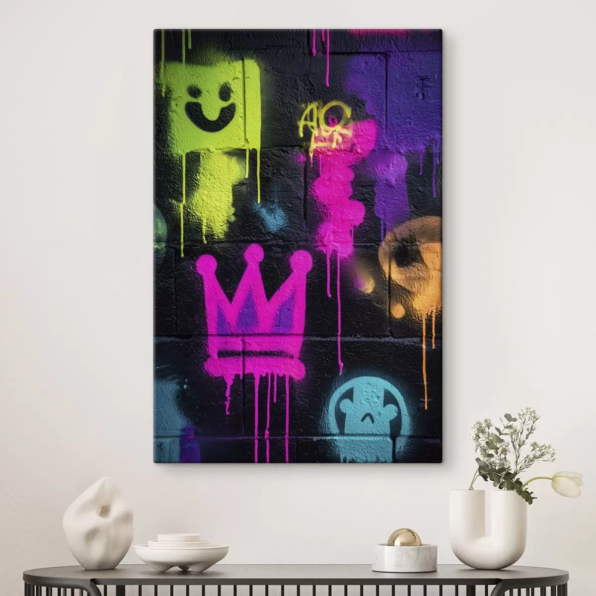  Peintures graffiti lumineux sur fond sombre s45717