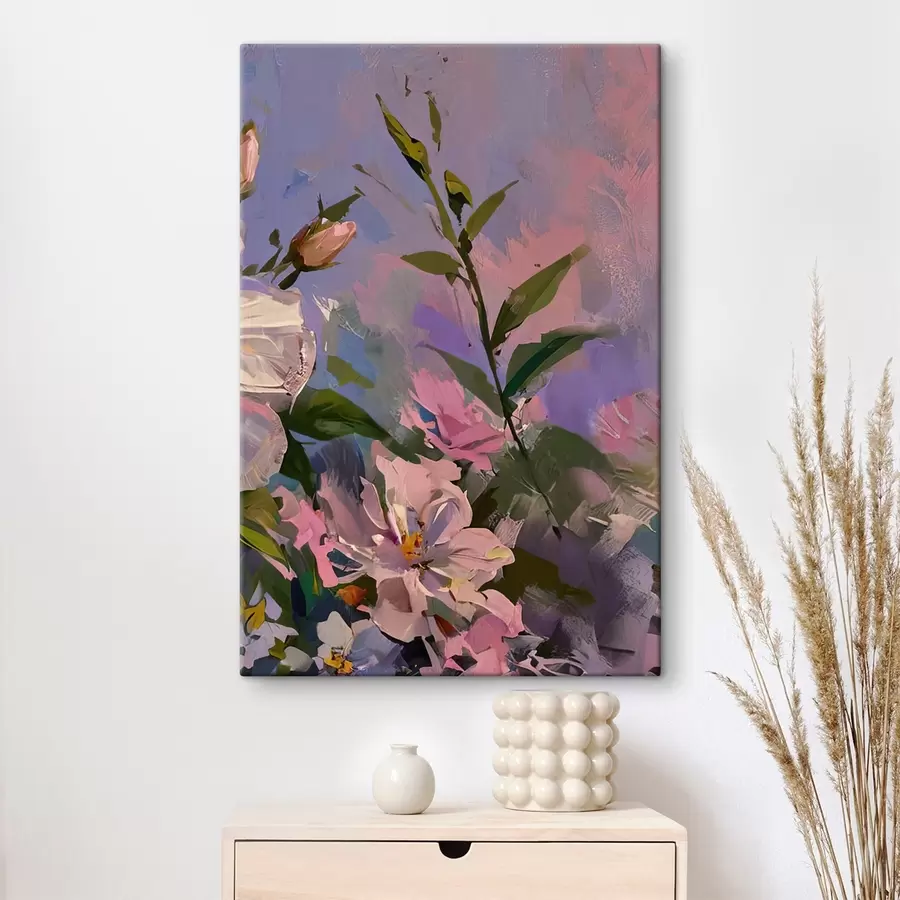  Peintures fleurs roses dans le style de la peinture à l'huile s45724