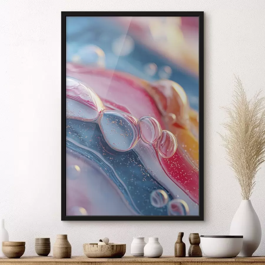 Fotobehang veelkleurige golven met bubbels f45705