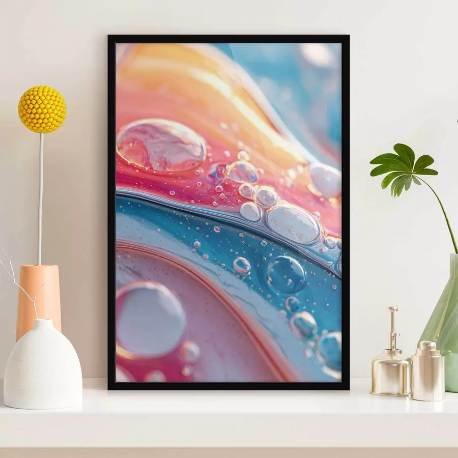 Fotobehang veelkleurige golven met bubbels f45707