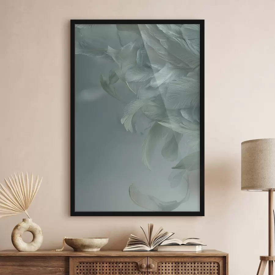 Fotobehang veren in maritieme kleuren f45708