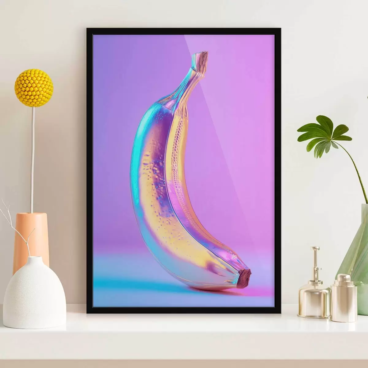 Affiche banane brillante et éclatante dans un style pop art f45728
