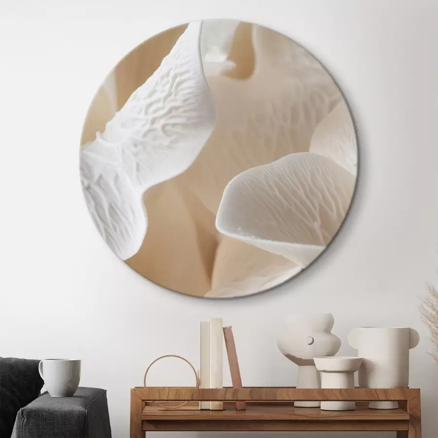  Schilderijen bloemblaadjes met nerven in beige tinten r45703