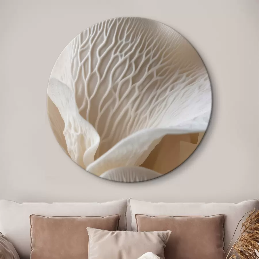  Schilderijen bloemblaadjes met nerven in beige tinten r45704