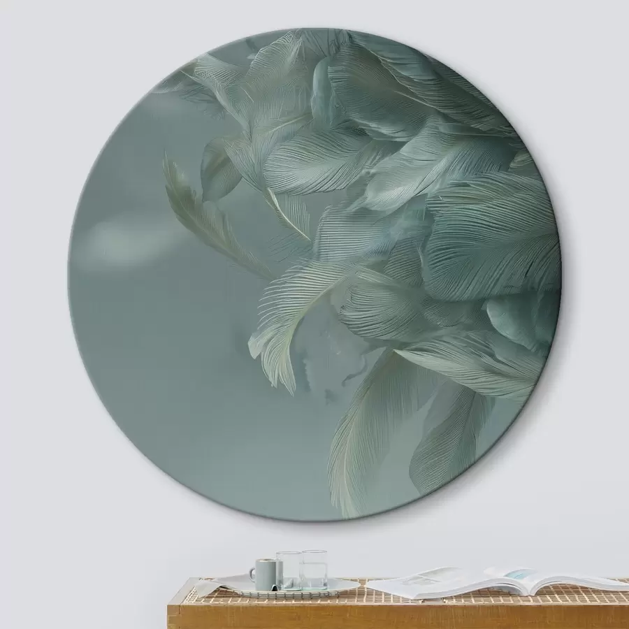  Schilderijen veren in maritieme kleuren r45708