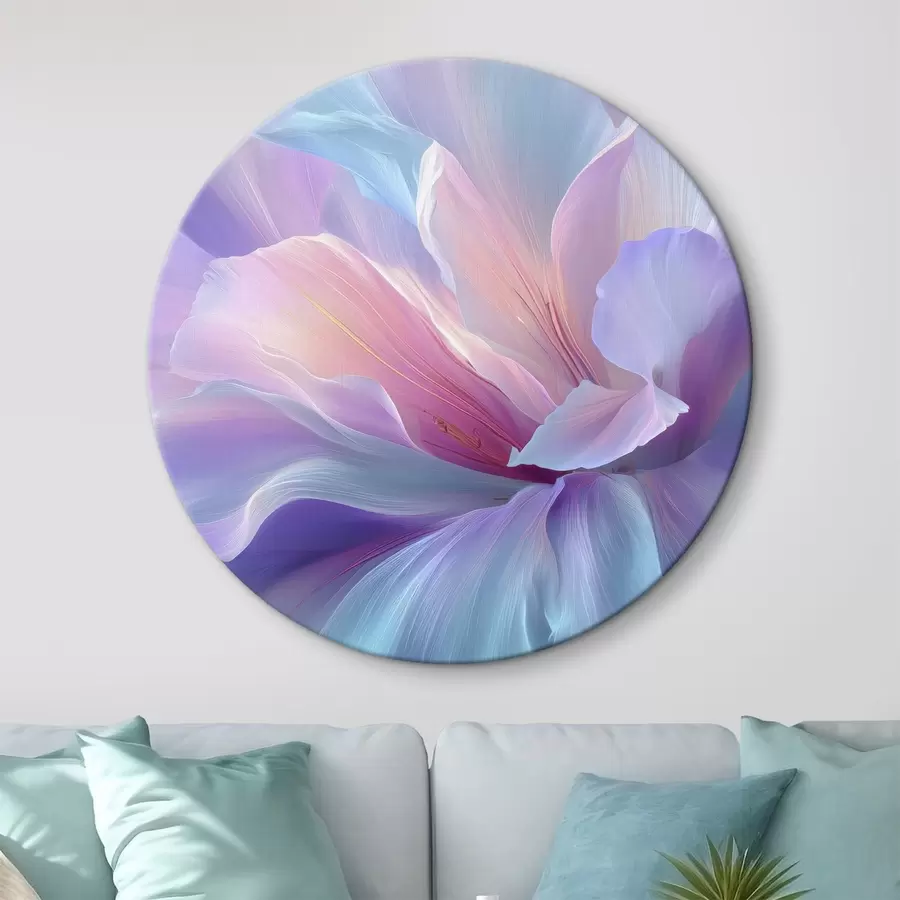  Schilderijen een delicate fantasiebloem met bloemblaadjes in tinten paars, blauw en roze. r45710