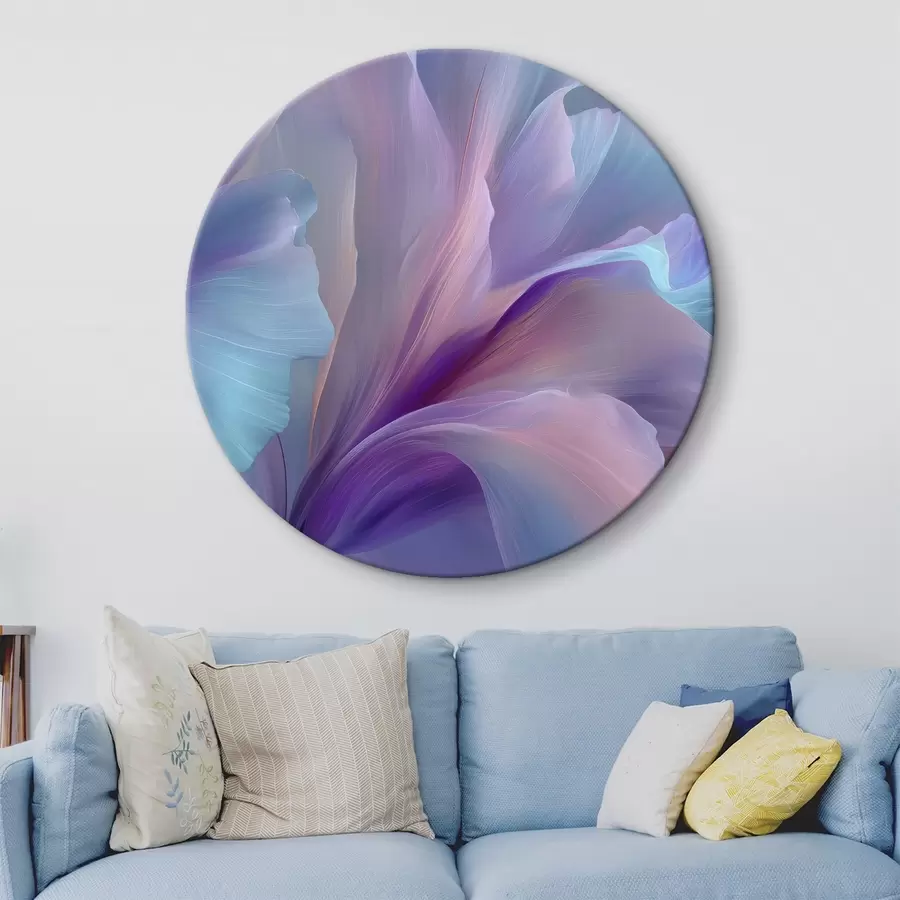  Schilderijen een delicate fantasiebloem met bloemblaadjes in tinten paars, blauw en roze. r45711