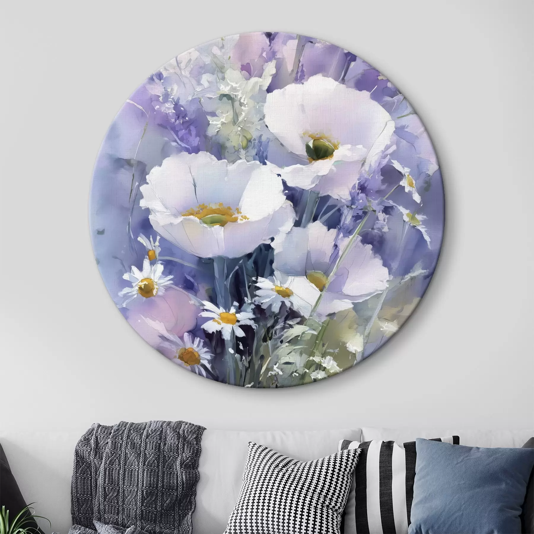  Peintures bouquet aquarelle dans les tons lilas et blanc r45720