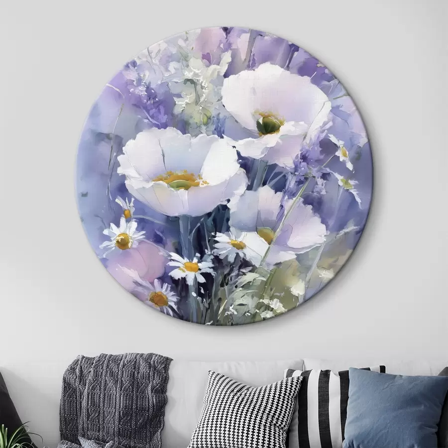  Peintures bouquet aquarelle dans les tons lilas et blanc r45720