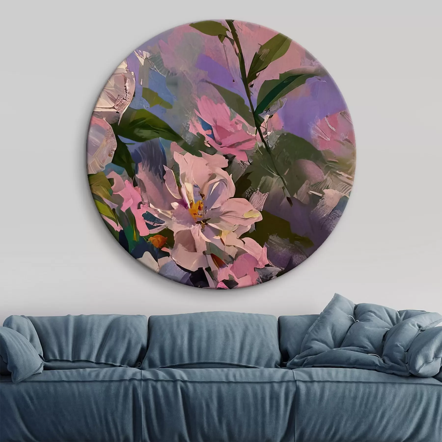  Schilderijen roze bloemen in de stijl van een olieverfschilderij r45724