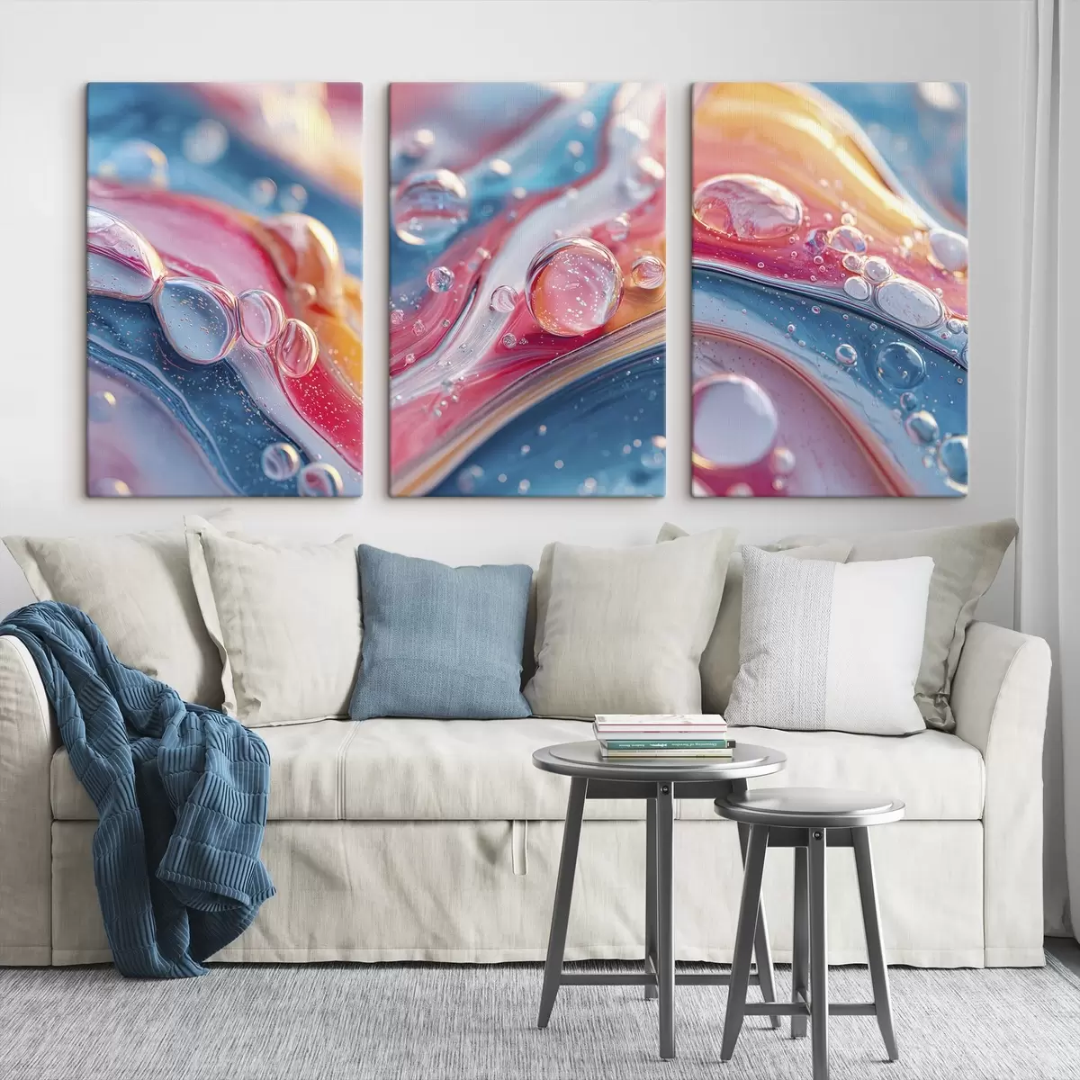  Peintures vagues multicolores avec des bulles m00698