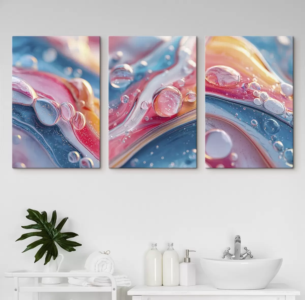  Peintures vagues multicolores avec des bulles m00698