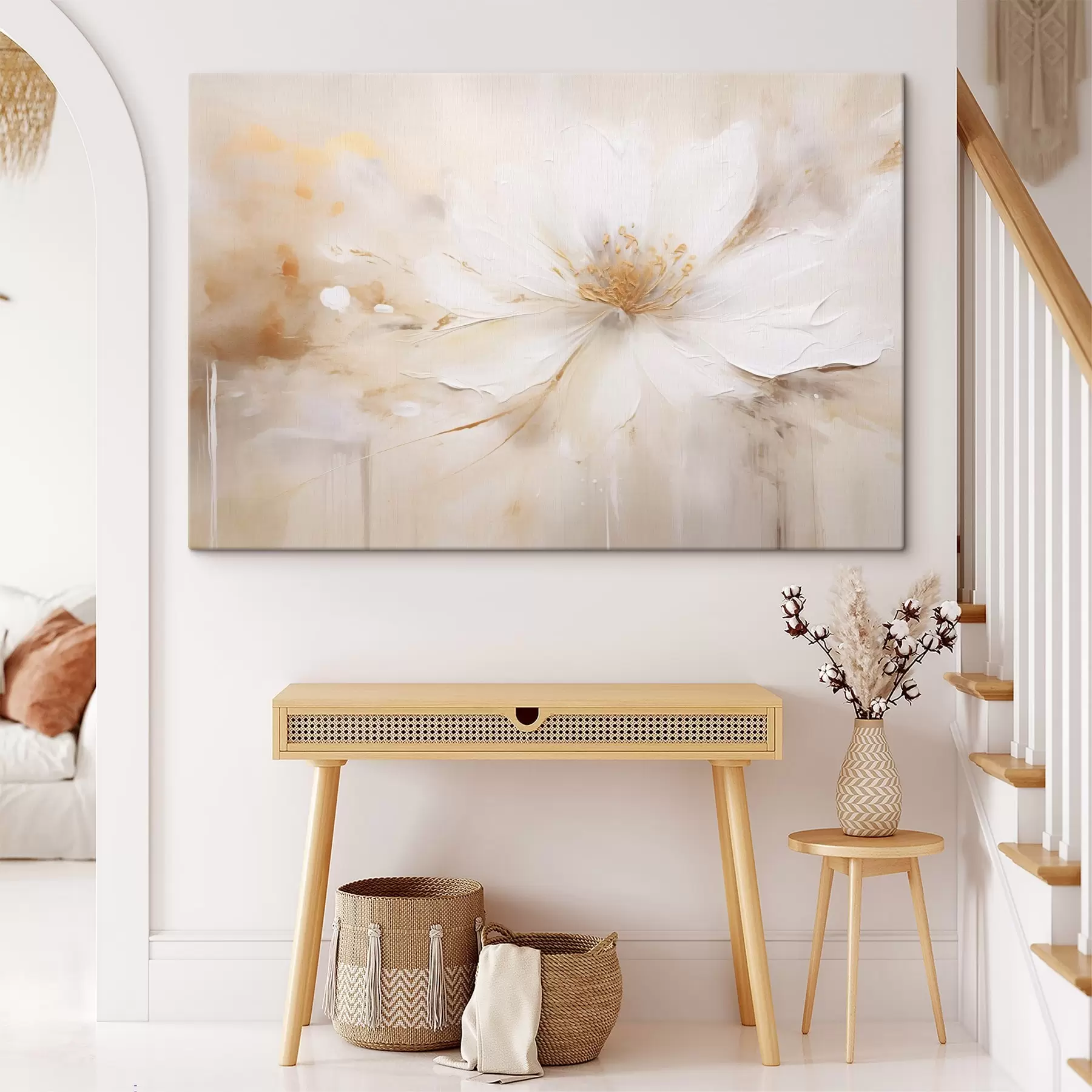  Peintures Une fleur légère avec un centre jaune-orange s45802