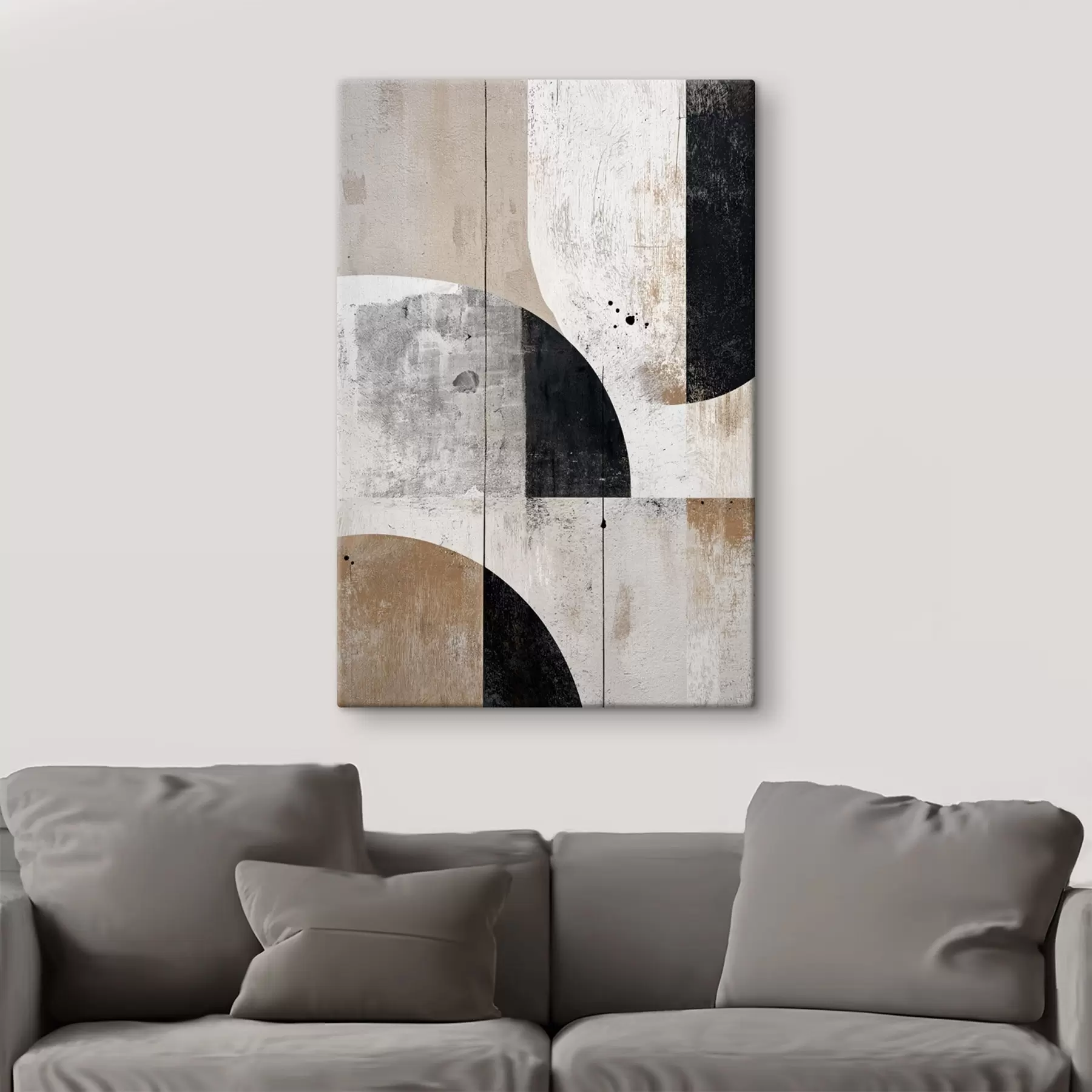  Peintures Formes géométriques dans les tons gris et beige s45812