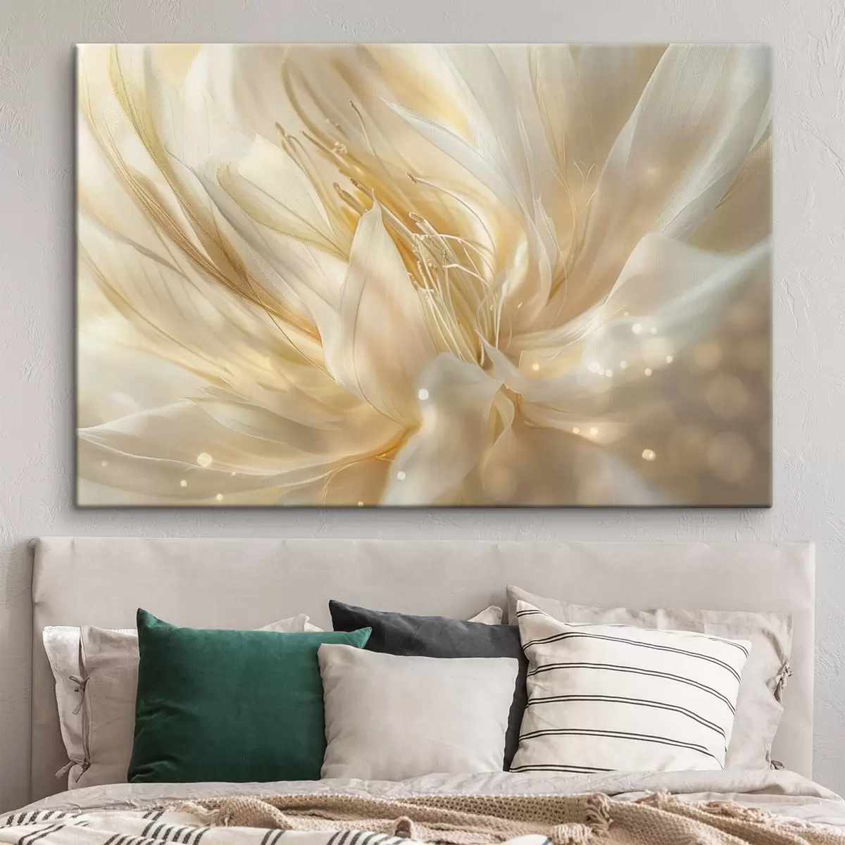  Schilderijen Lichte abstracte bloem in geeloranje gloed s45819