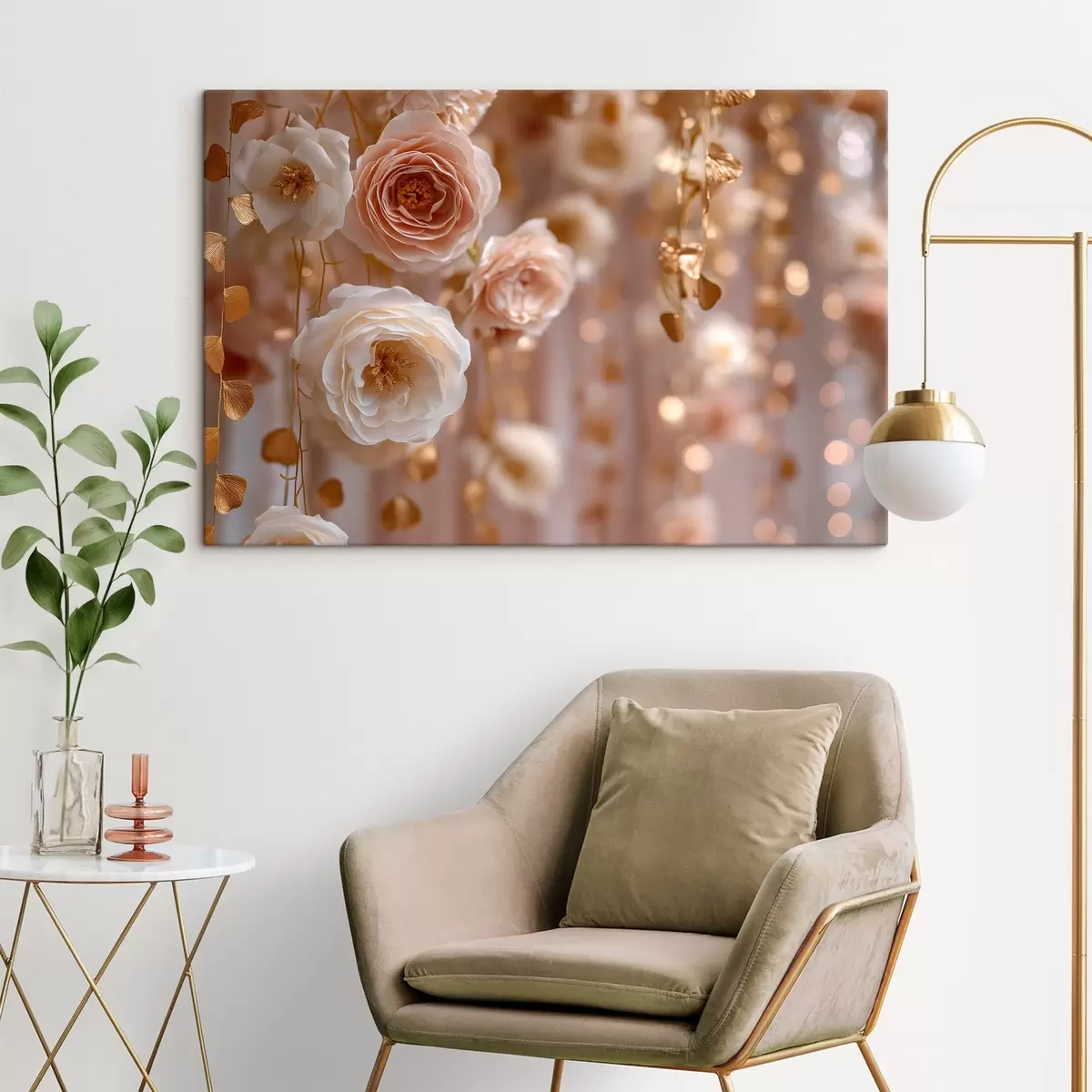  Schilderijen Crèmekleurige rozen met accenten s45824