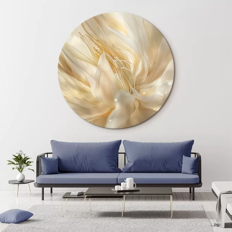  Schilderijen Lichte abstracte bloem in geeloranje gloed r45819