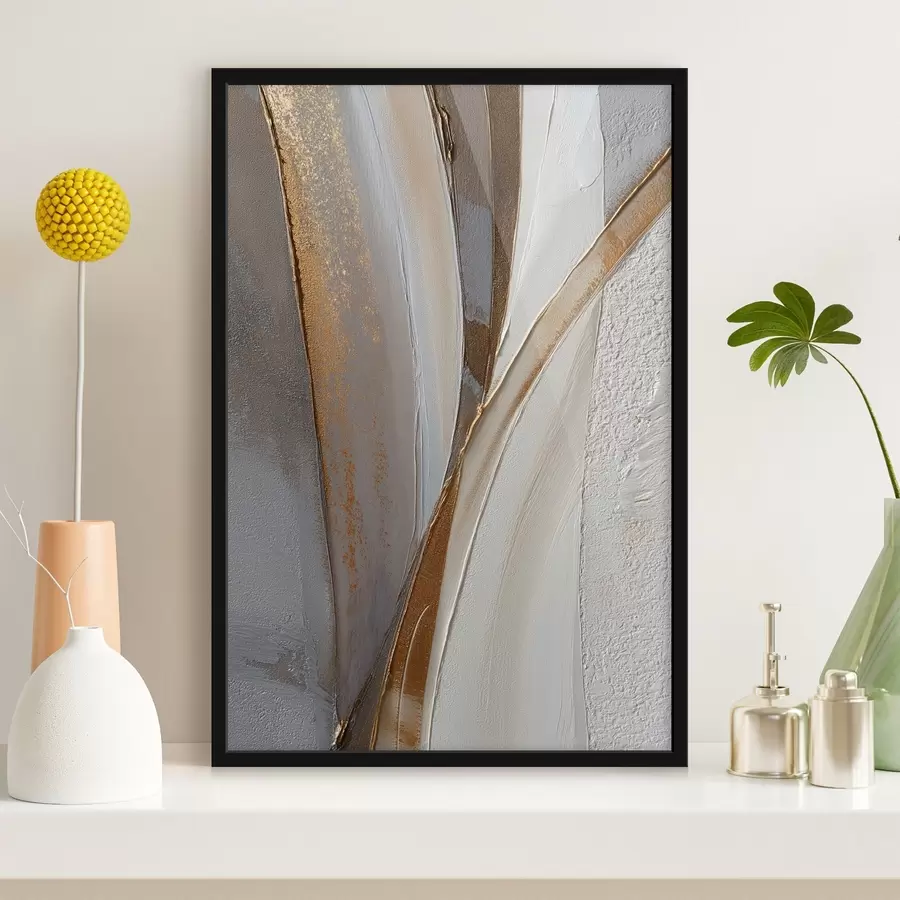 Papier peint photo Lignes abstraites texturées avec des reflets jaunes et orange f45810