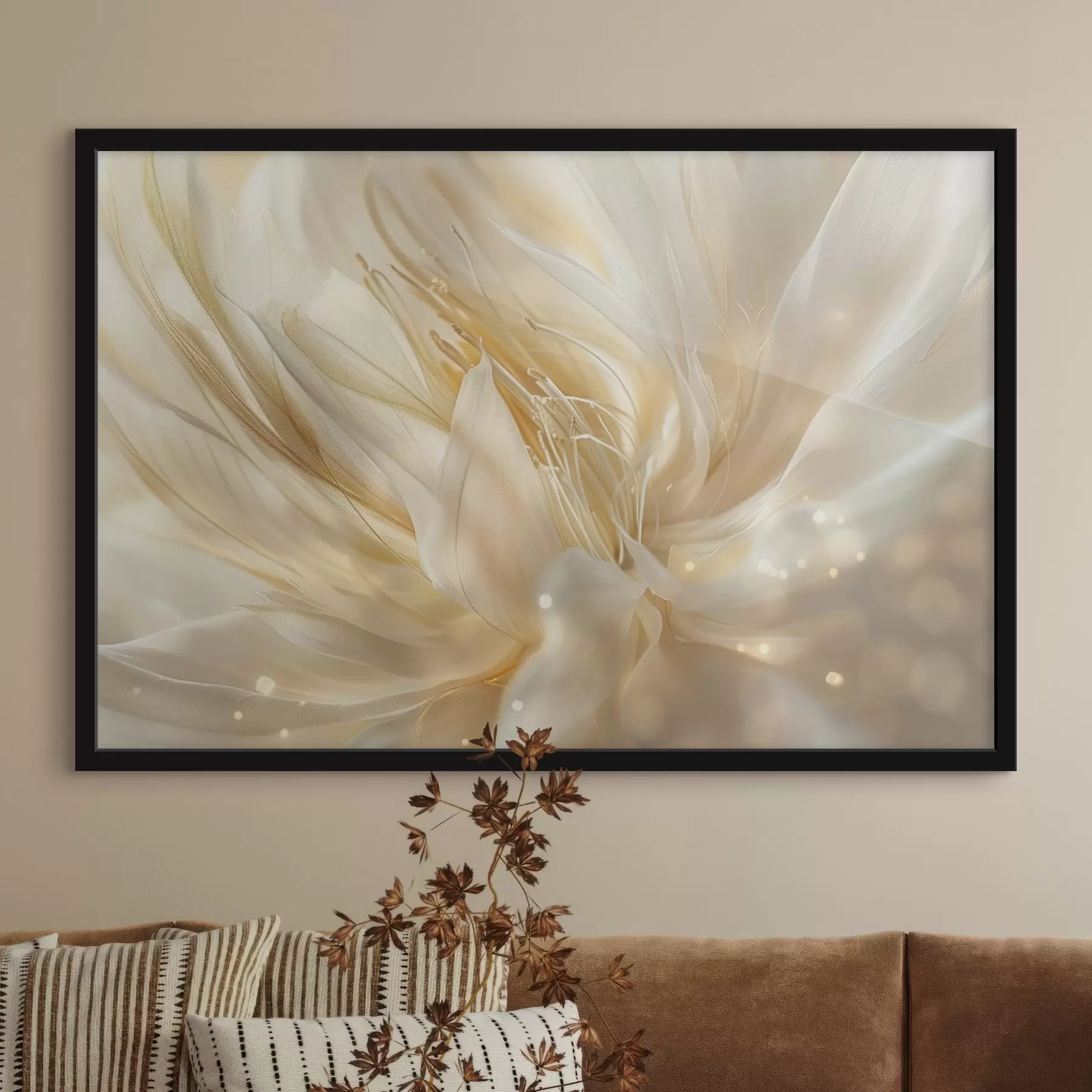 Fotobehang Lichte abstracte bloem in geeloranje gloed f45819