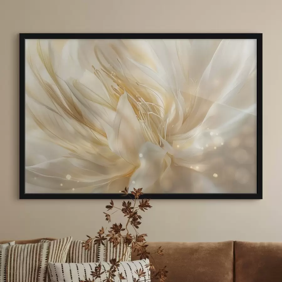 Papier peint photo Fleur abstraite légère dans une lueur jaune-orange f45819