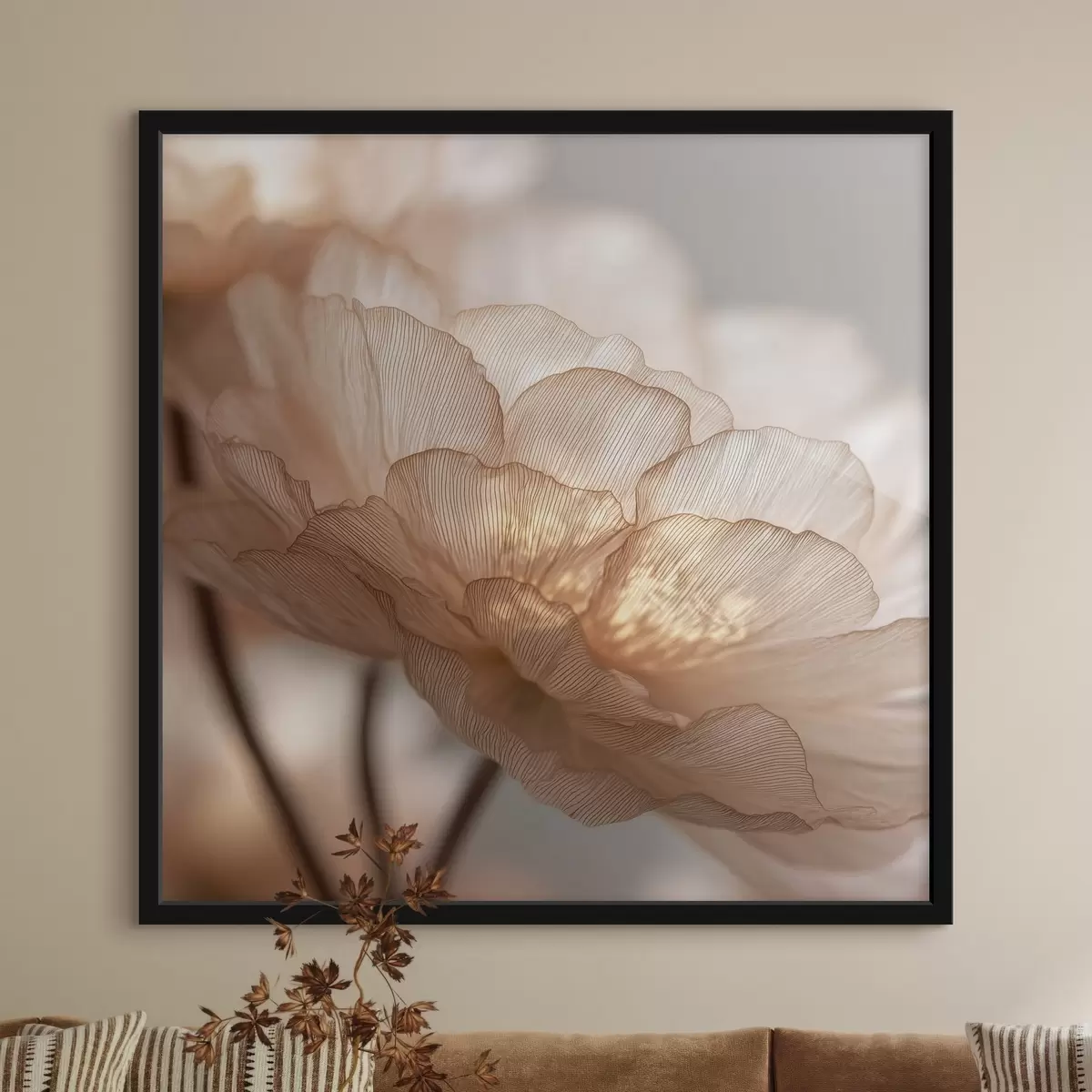 Poster Delicate bloem in heldere gloed f45822