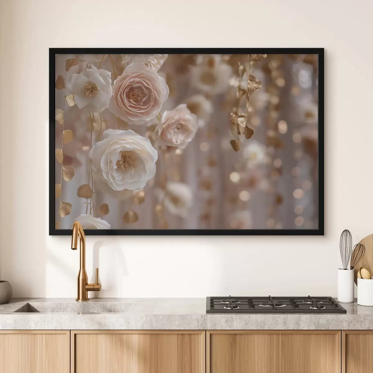 Affiche Des roses crémeuses avec des accents f45824