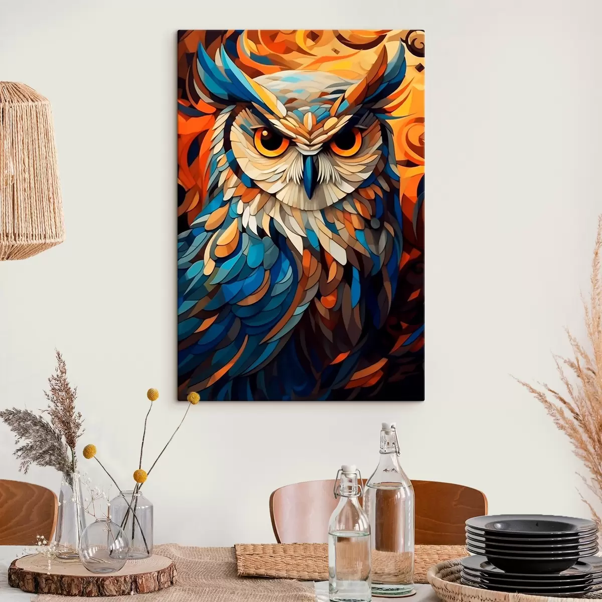  Peintures Hibou abstrait s45836
