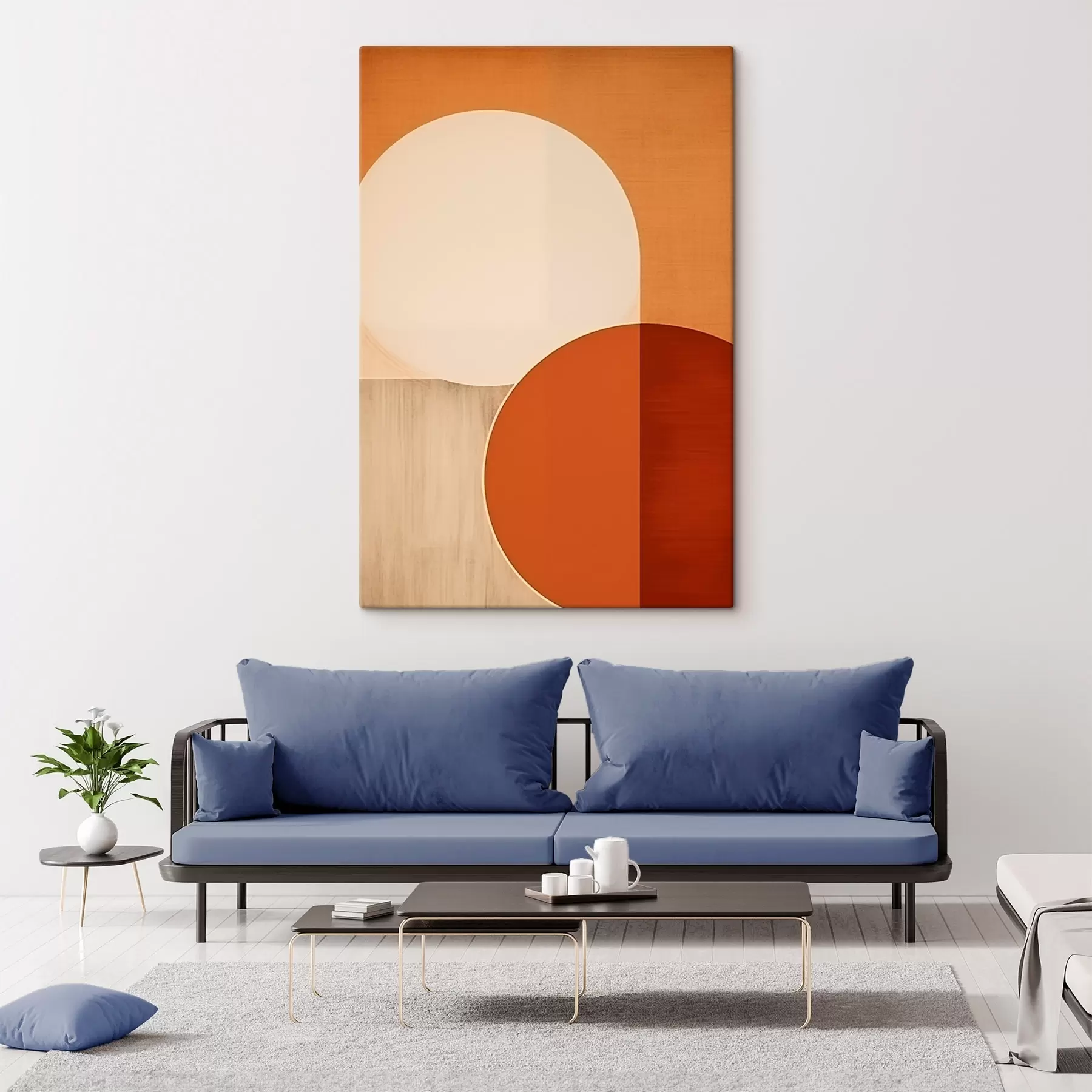  Peintures Demi-cercles abstraits s45845