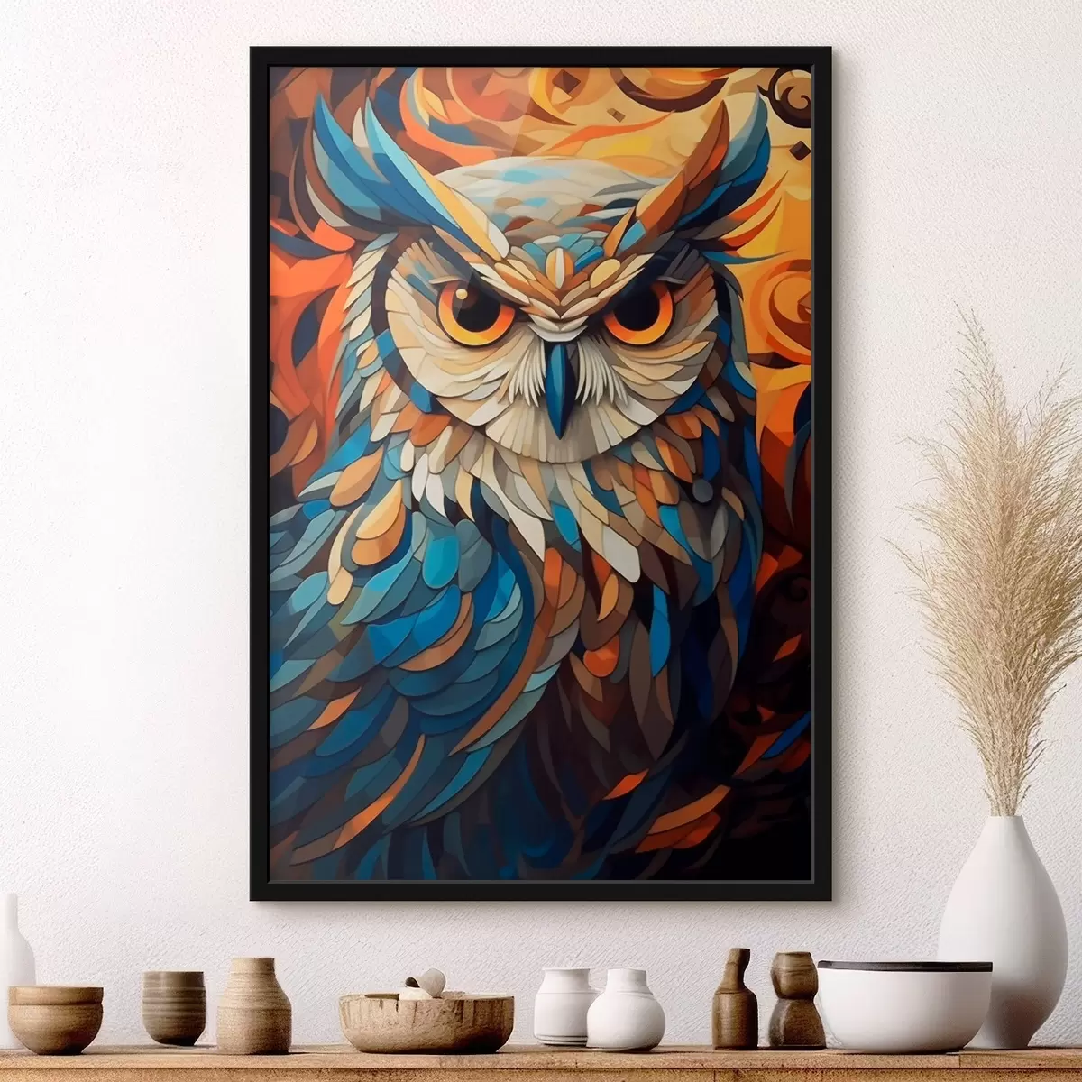 Affiche Hibou abstrait f45836