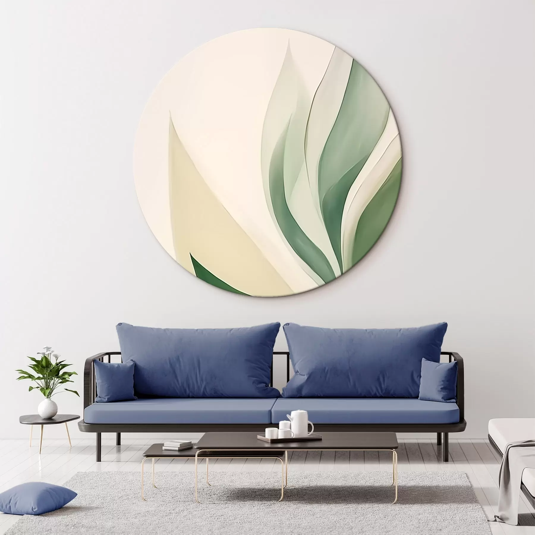  Peintures Feuilles vertes abstraites r45831