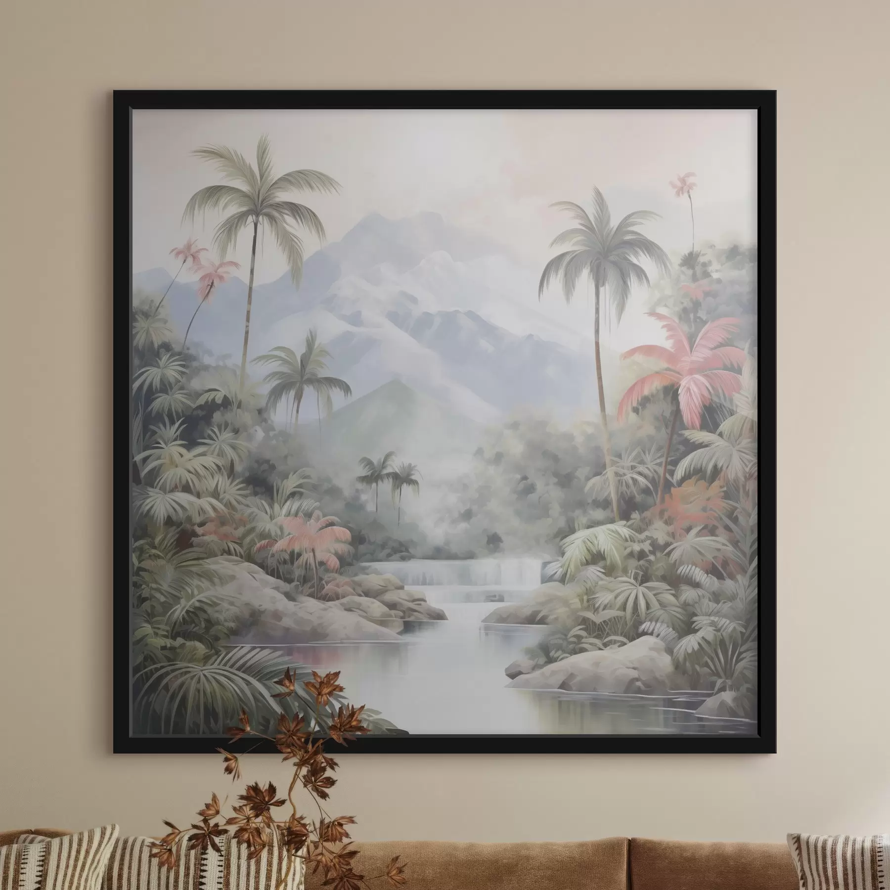 Fotobehang Rivier in tropisch bos voor de bergen f45913