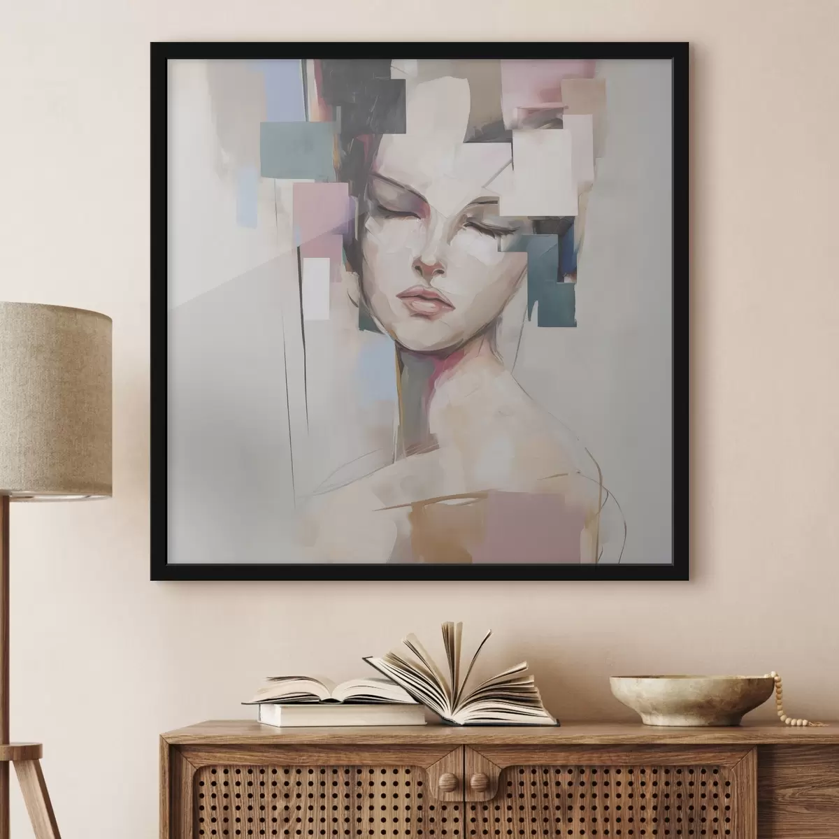 Poster Abstract portret imitatie van schilderij f45921