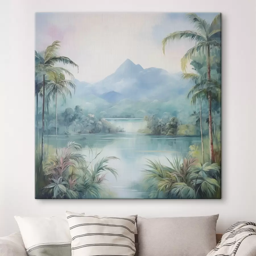  Schilderijen Rivier in de jungle voor de berg s45912