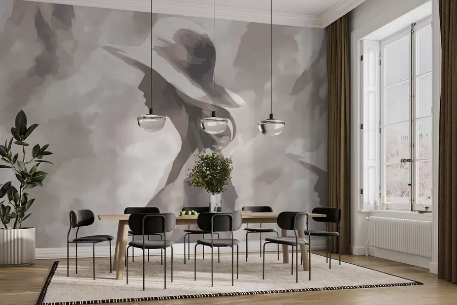 Papier peint photo Fille au chapeau w04561