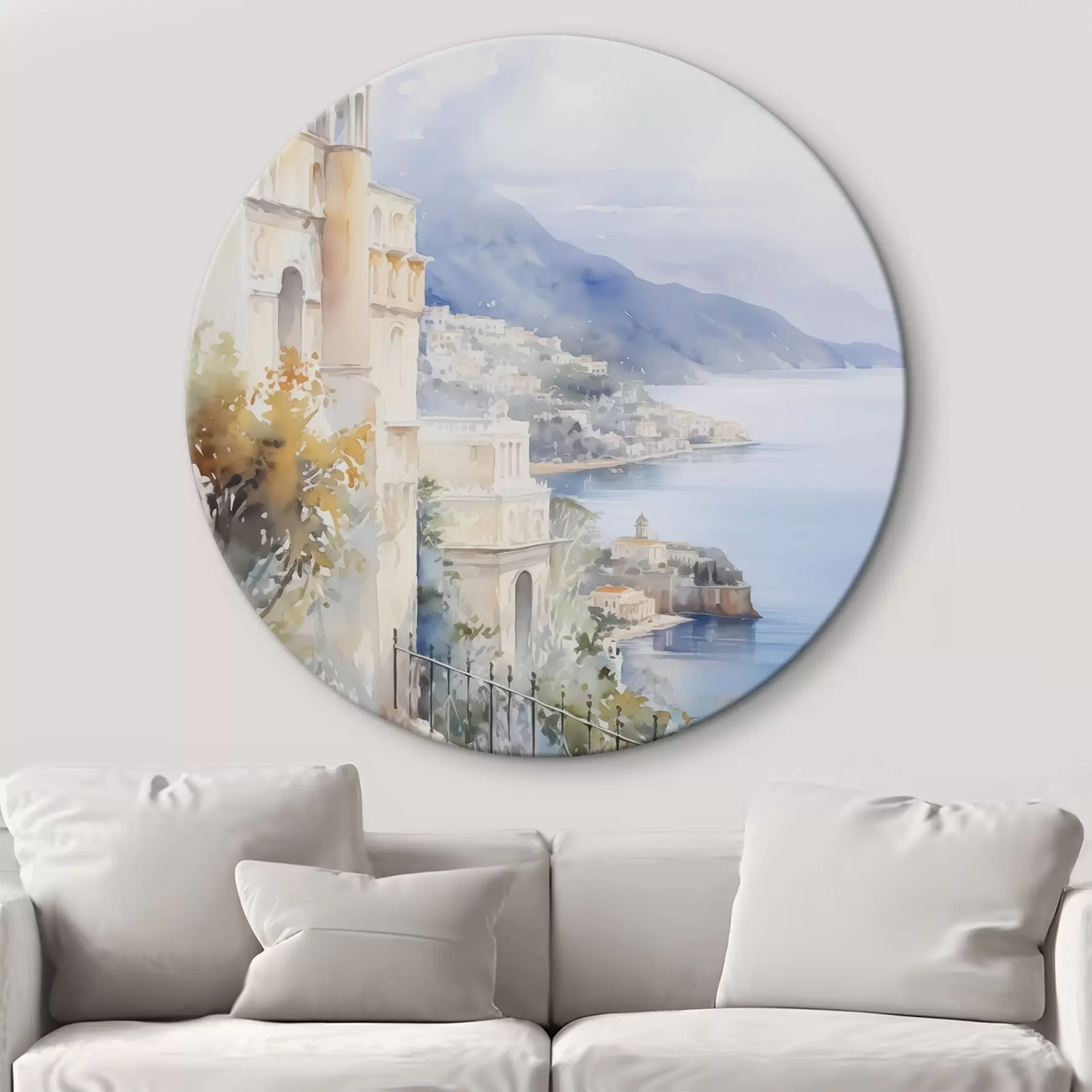  Schilderijen Baai nabij de stad imitatie van aquarel r45979