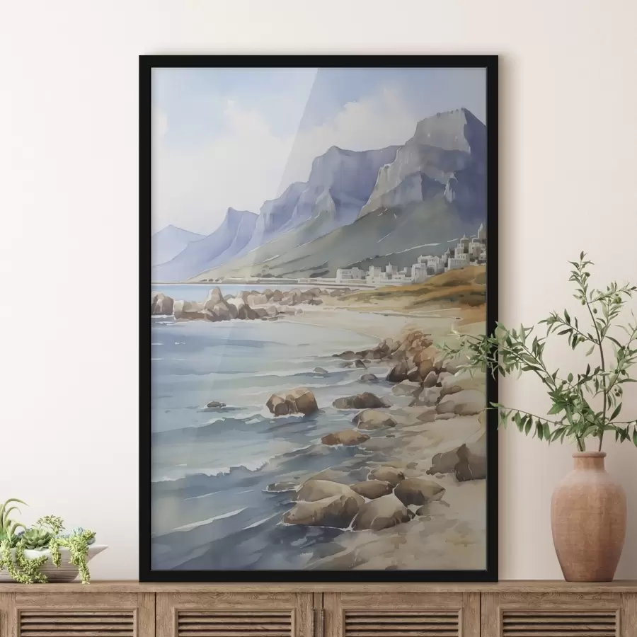 Fotobehang Kust imitatie van aquarel f45978