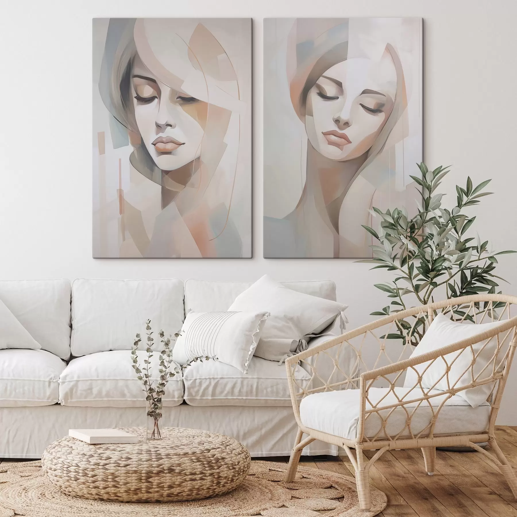  Schilderijen Abstract portret van een meisje m00768