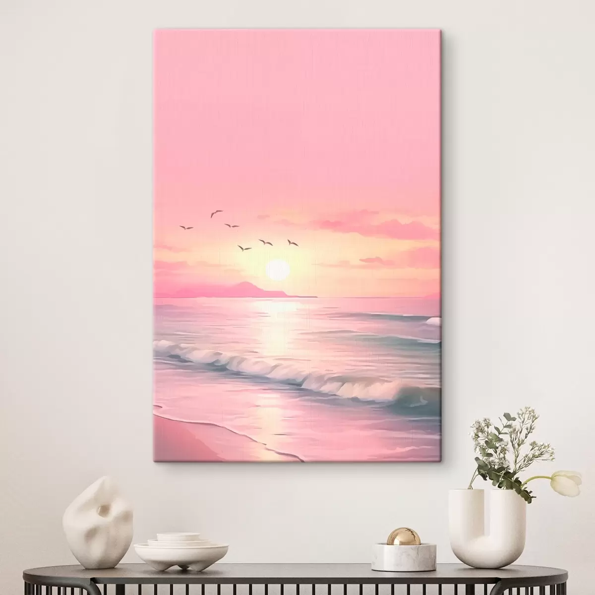  Schilderijen Roze zonsondergang boven de zee s45955