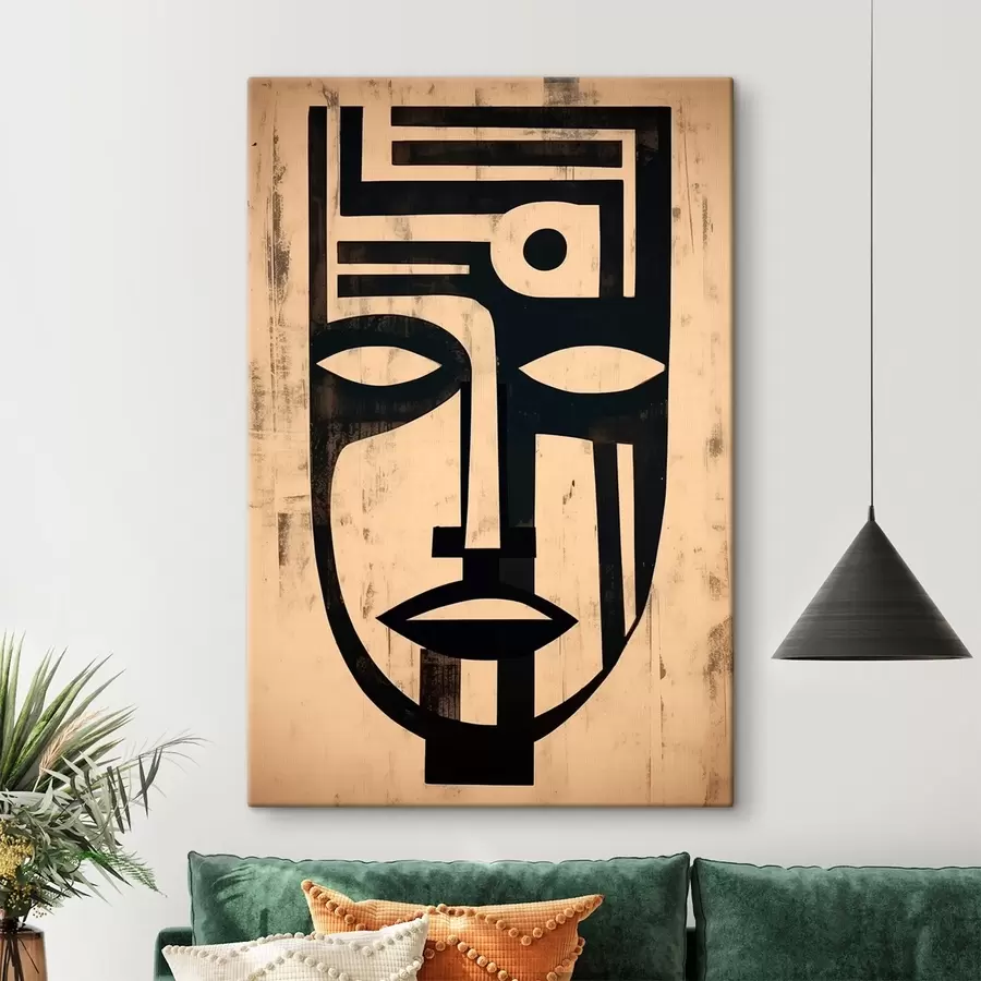  Schilderijen Geometrisch abstract gezicht s45970