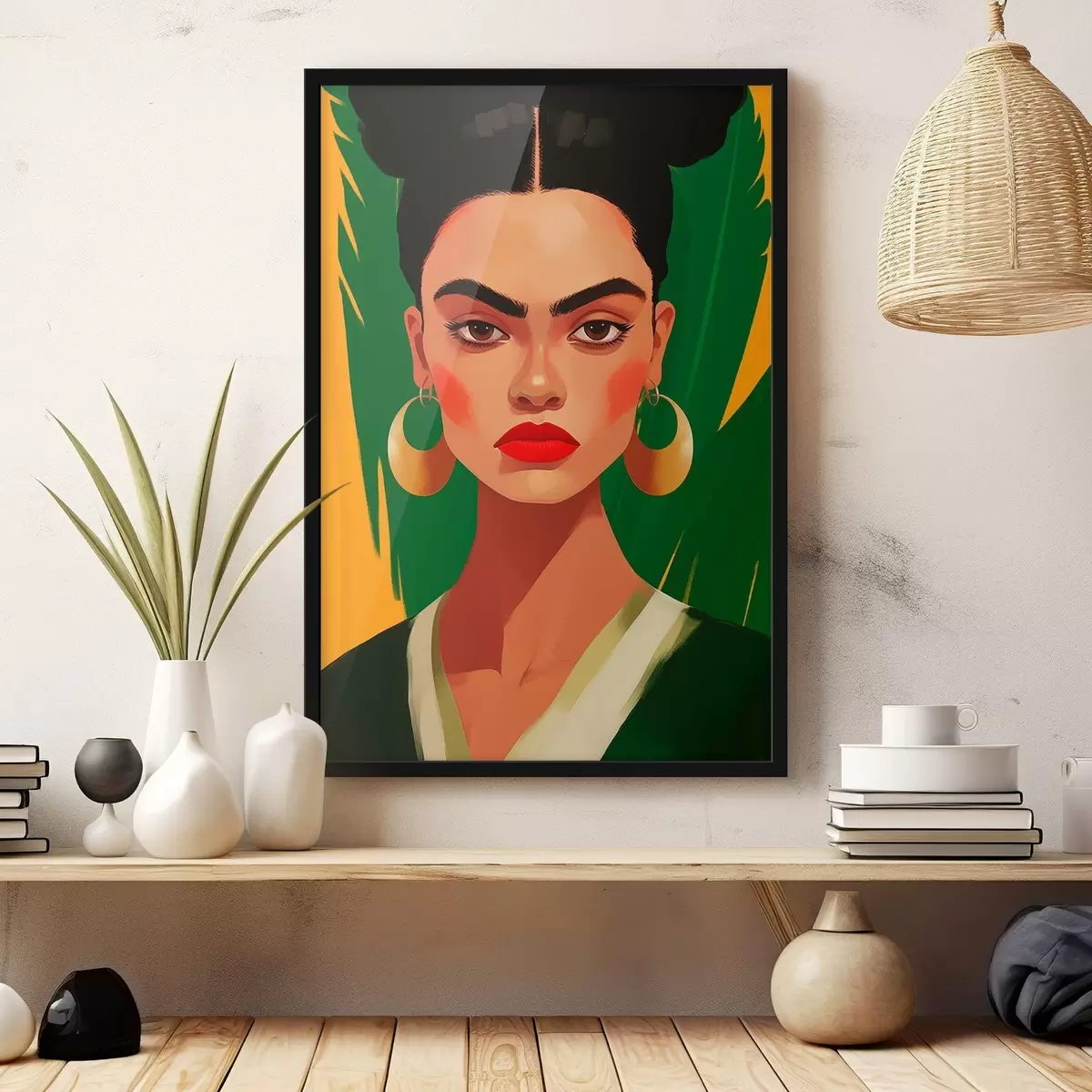 Poster Vrouw met oorbellen f45953