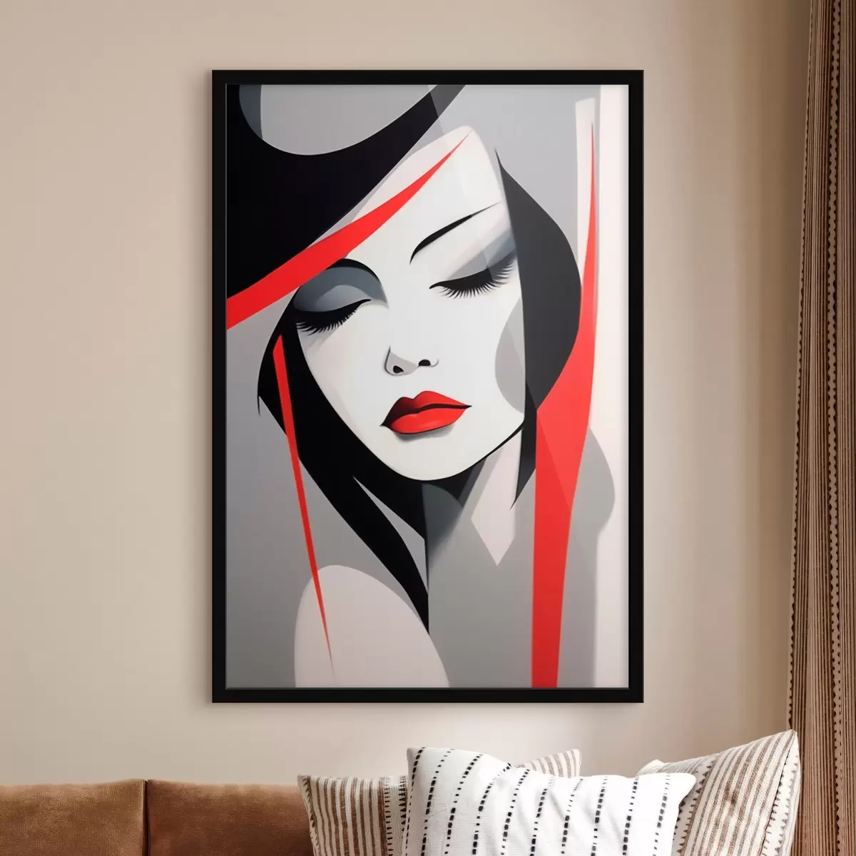 Poster Abstract vrouwenportret f45964