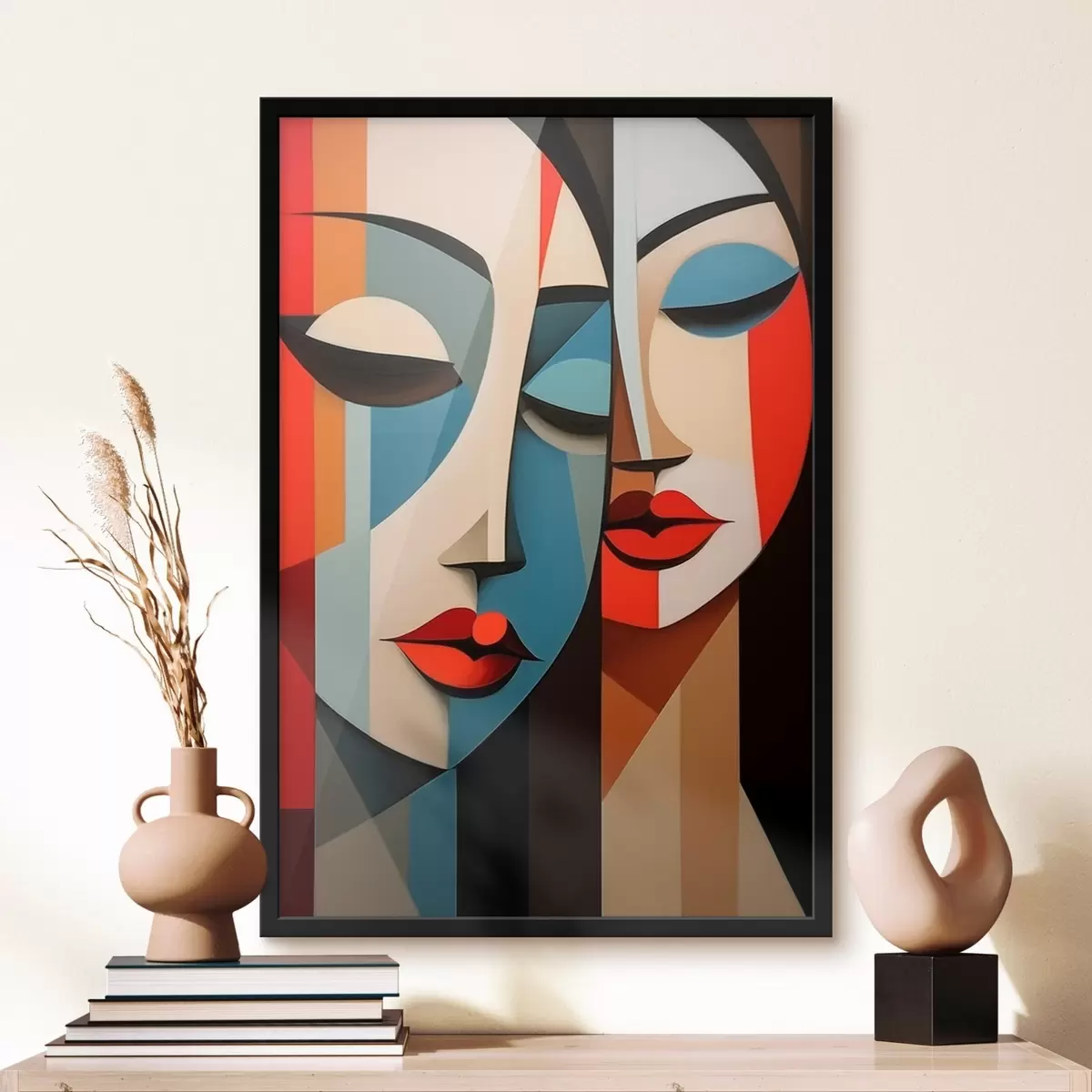 Poster Geometrisch vrouwelijk portret f45966