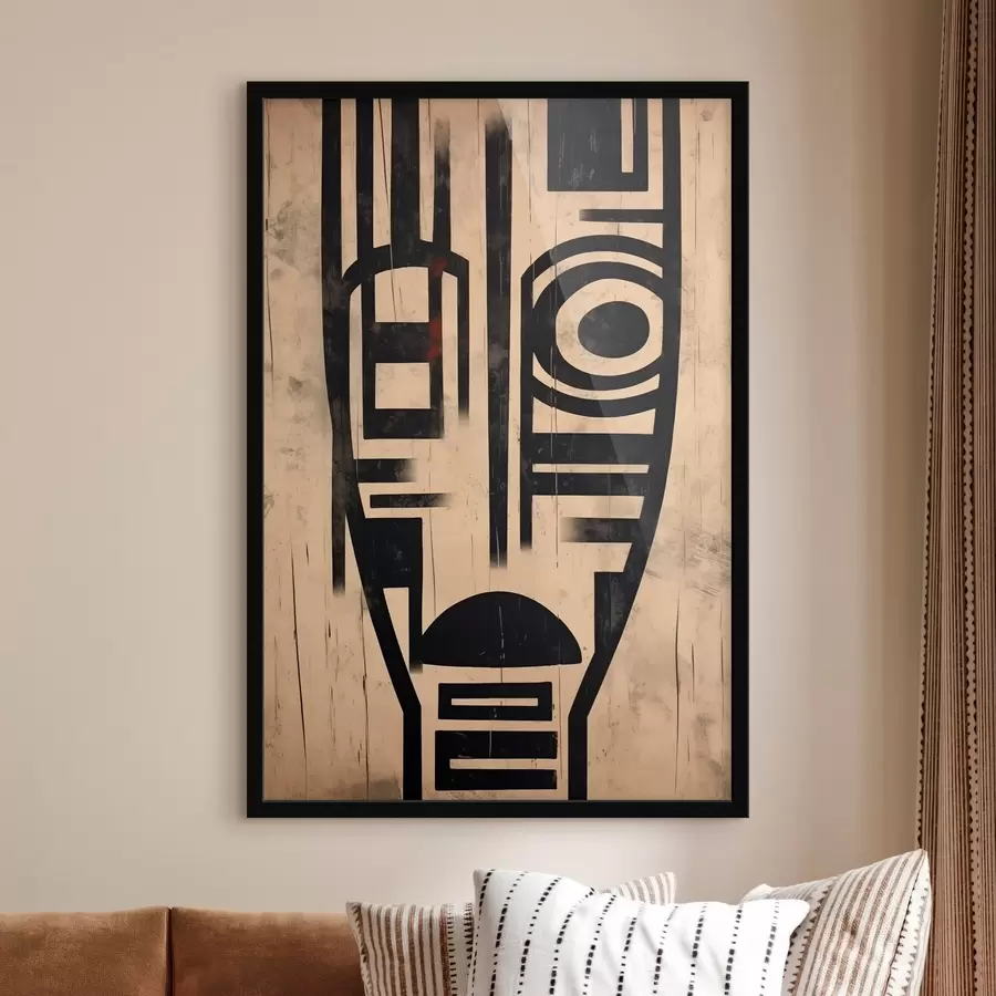 Papier peint photo Visage abstrait géométrique f45971