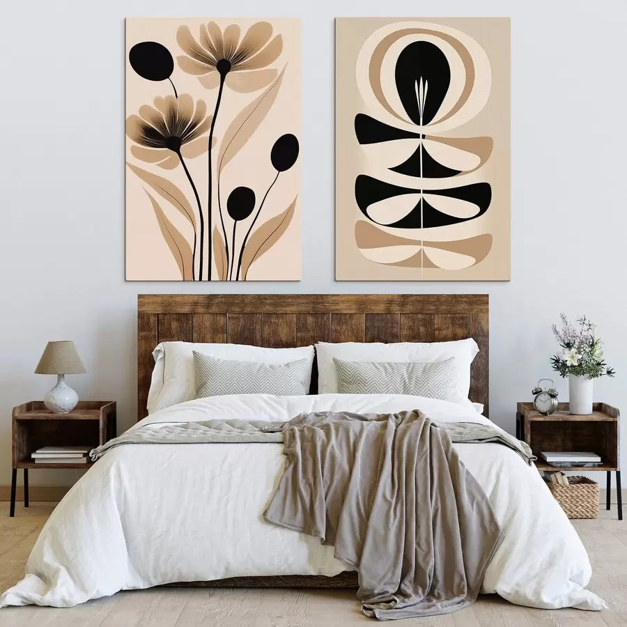  Schilderijen Abstracte bloemen m00773