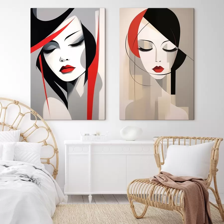  Peintures Portraits féminins abstraits m00774