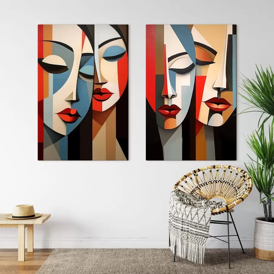 Peintures Portraits féminins cubistes m00775