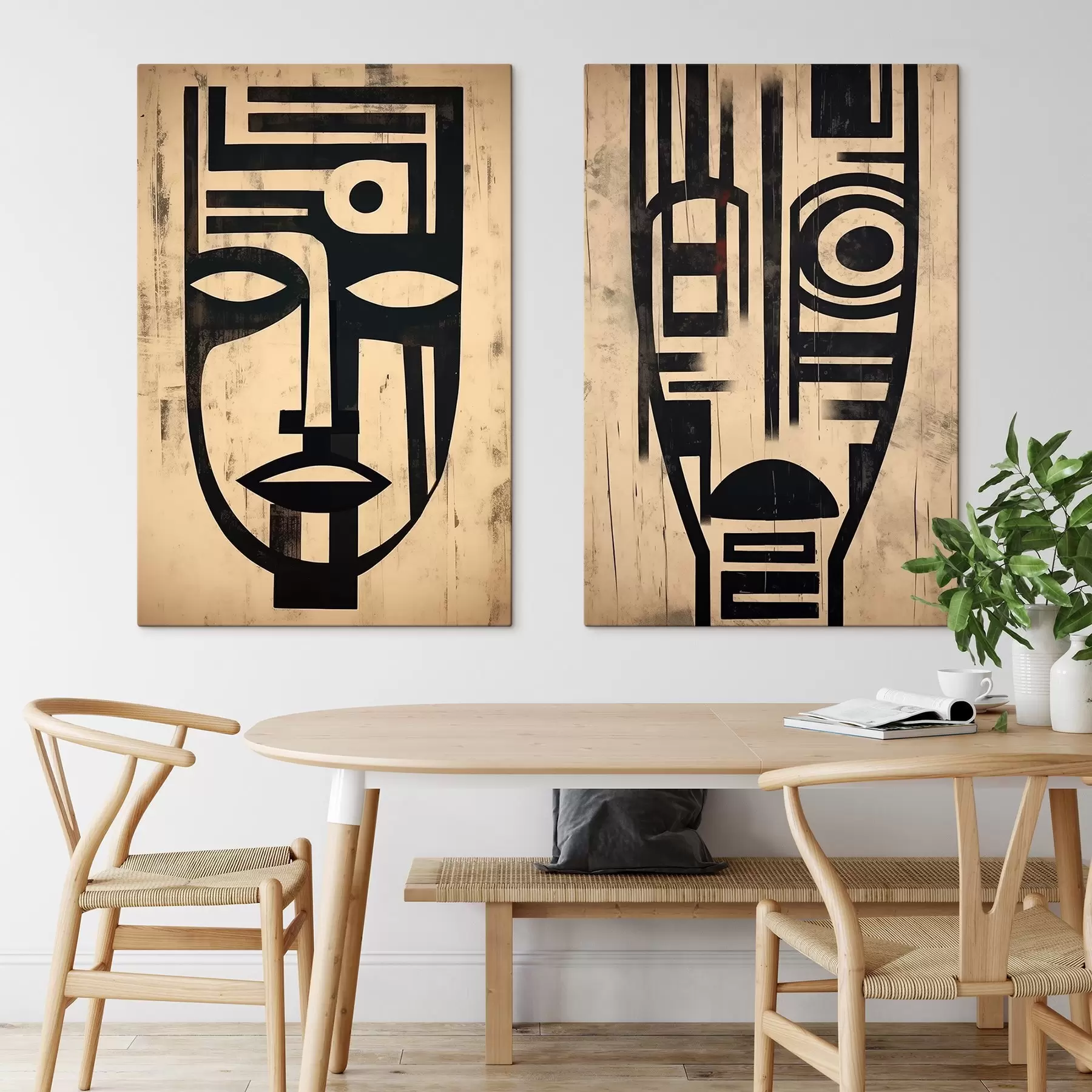 Schilderijen Abstracte maskers m00776